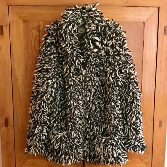 💥HOT ITEM💥Isabel Marant Pour H&M Black White Shag Jacket - Picture 8 of 15